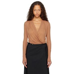 Givenchy Beige Draped Blouse IT 36 / US 0 $1200
